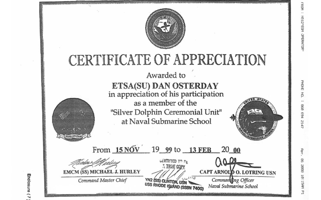 Certificate of Appreciation