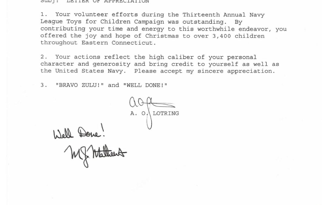 Letter of Appreciation