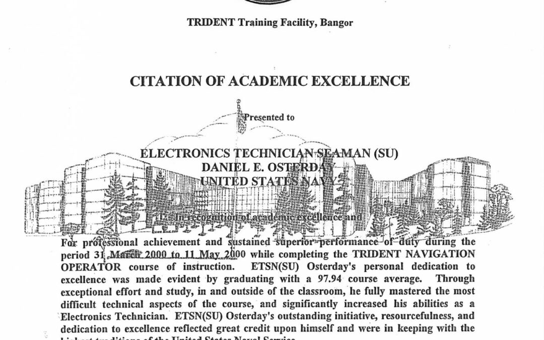 Citation of Academic Excellence