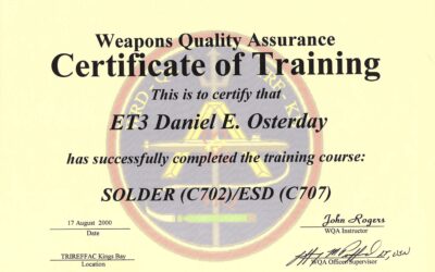 Weapons Quality Assurance, Solder & ESD