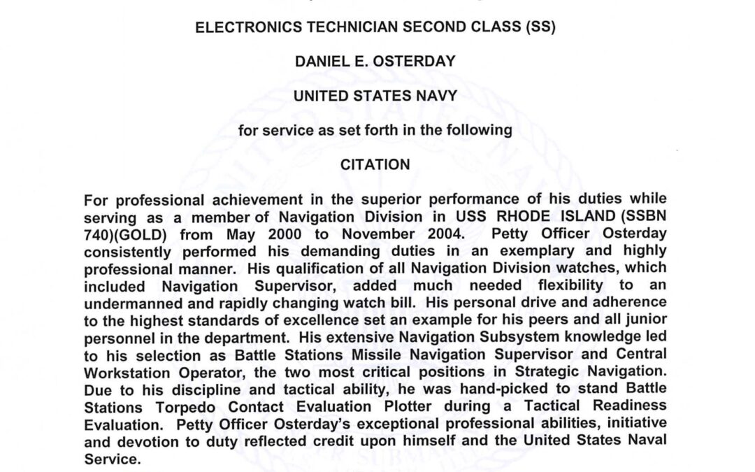 Letter of Commendation