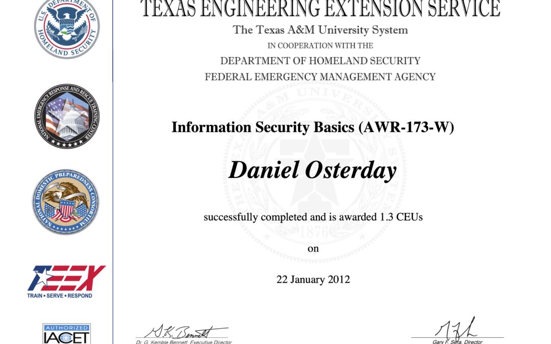 DHS/FEMA Information Security Basics