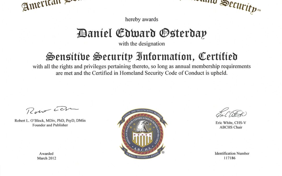 Sensitive Security Information (SSI)