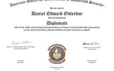 Homeland Security Diplomate (DABCHS)