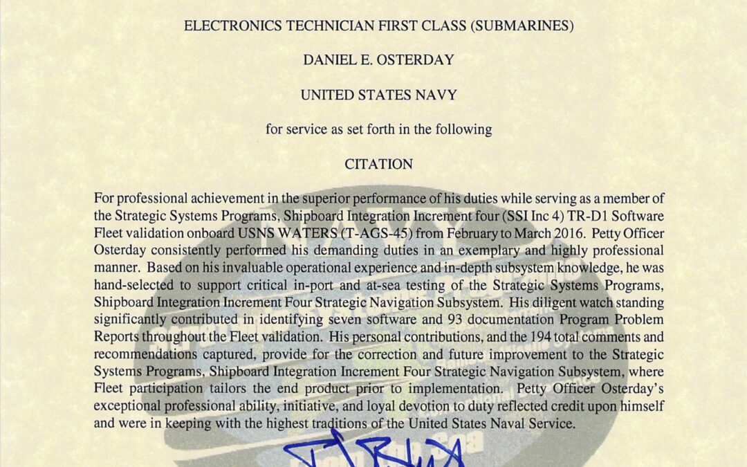 Letter of Commendation